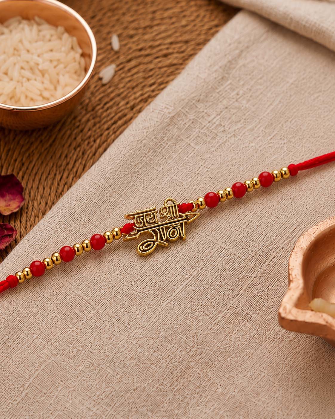 Jay Shree Ram Rakhi for Brother | Tilak Set Included