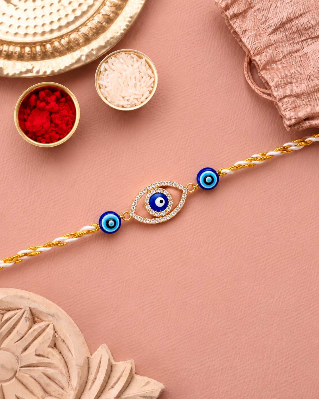 Navyansh Evil Eye Rakhi for Brother | Tilak Set Included