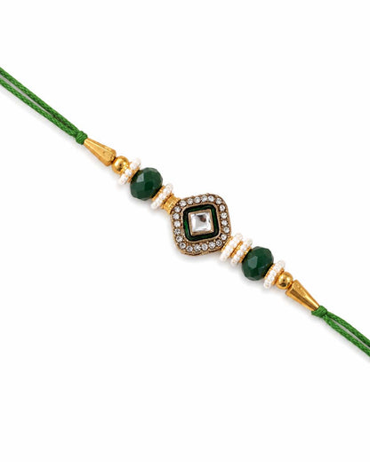 Green Vaidik Rakhi for Brother | Tilak Set Included
