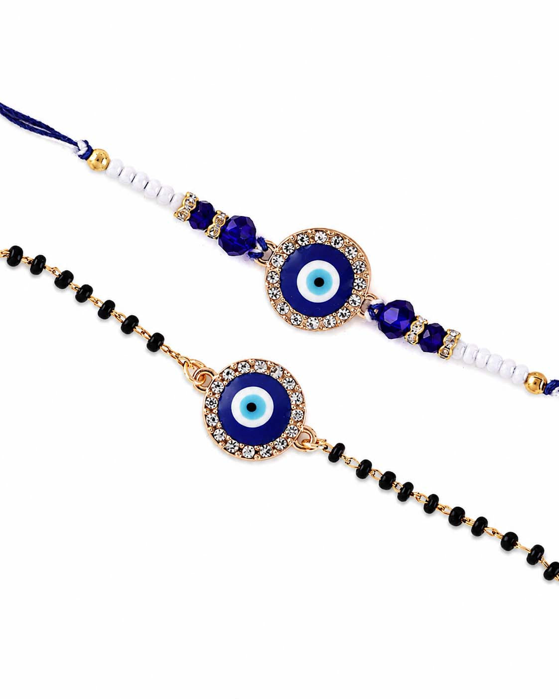 Anjan Bhaiya Bhabhi Evil Eye Rakhi Mangalsutra with Tilak Set and Card