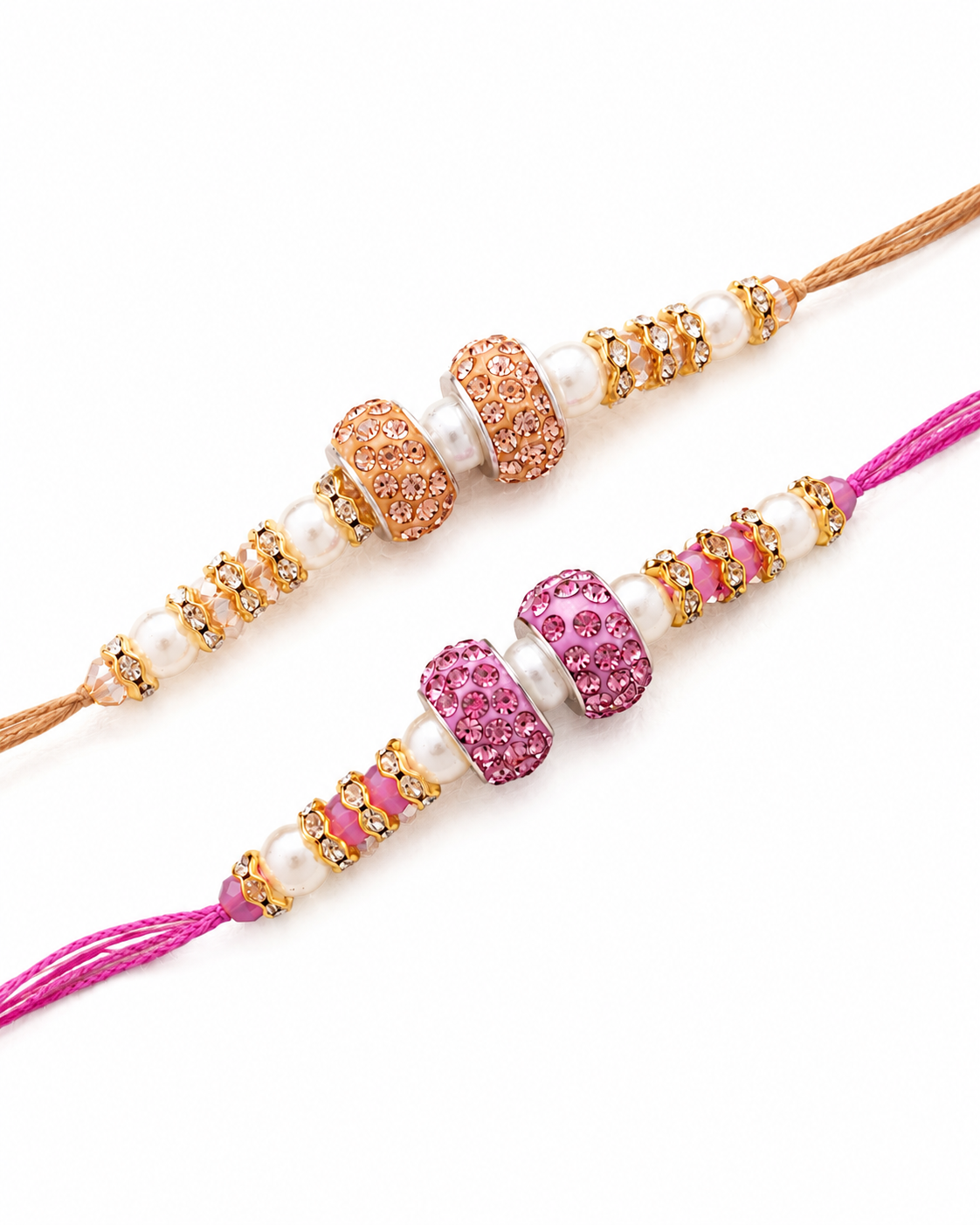 Pack of 2 - Tejomay Rakhi - Lavender Gold : with Tilak Set and Card