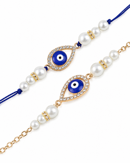 Niyaka Bhaiya Bhabhi Rakhi Bracelet with Tilak Set and Card
