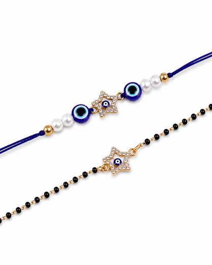 Vritika Bhaiya Bhabhi Rakhi Mangalsutra with Tilak Set and Card