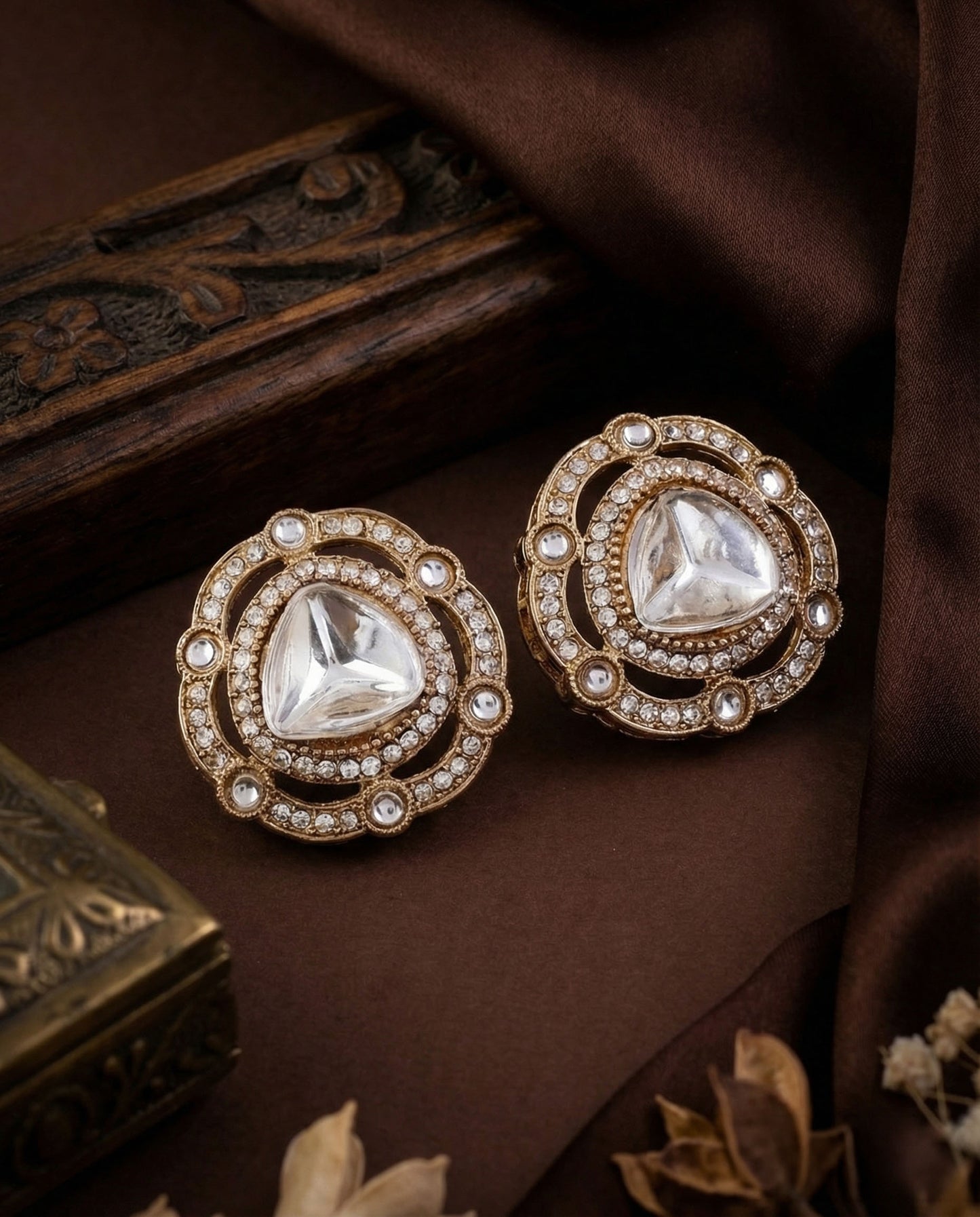 Silver Tishavya Premium Stud Earring