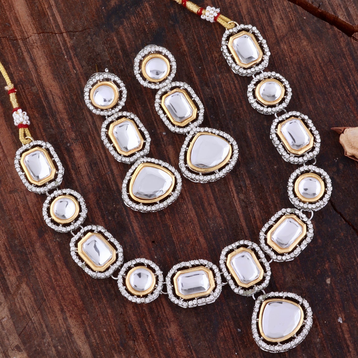 Marwa Polki Dupe Necklace Set with Earring