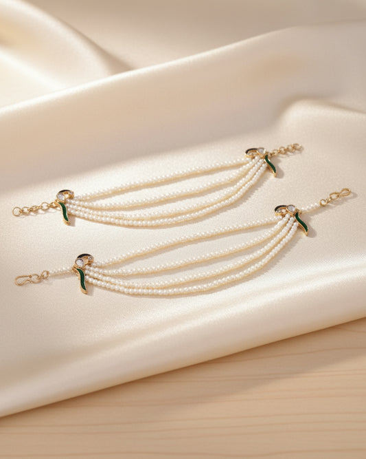 Chidiya Bahubali Pearl Kaan Chain Pair