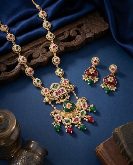 Bhramita Rajwada Necklace Set with Earring