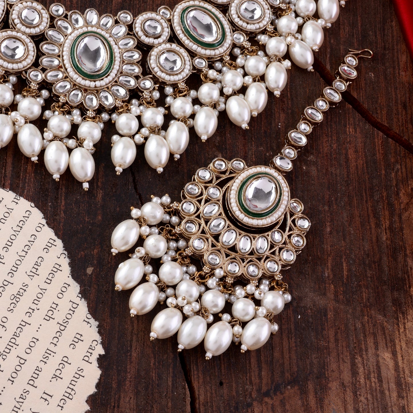 Pearl Gurkeerat Necklace Earring with Teeka