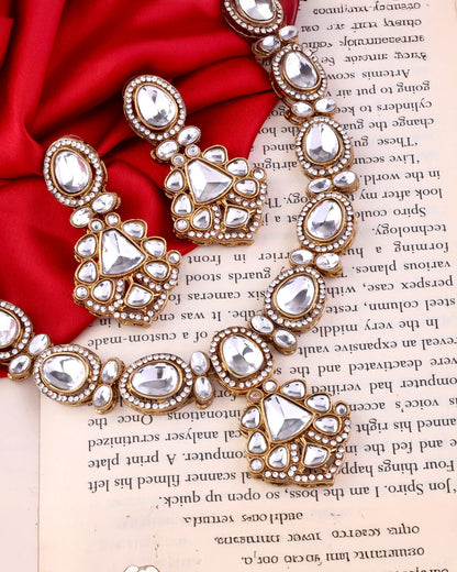 Copper Nirvani Polki Dupe Necklace with Earring