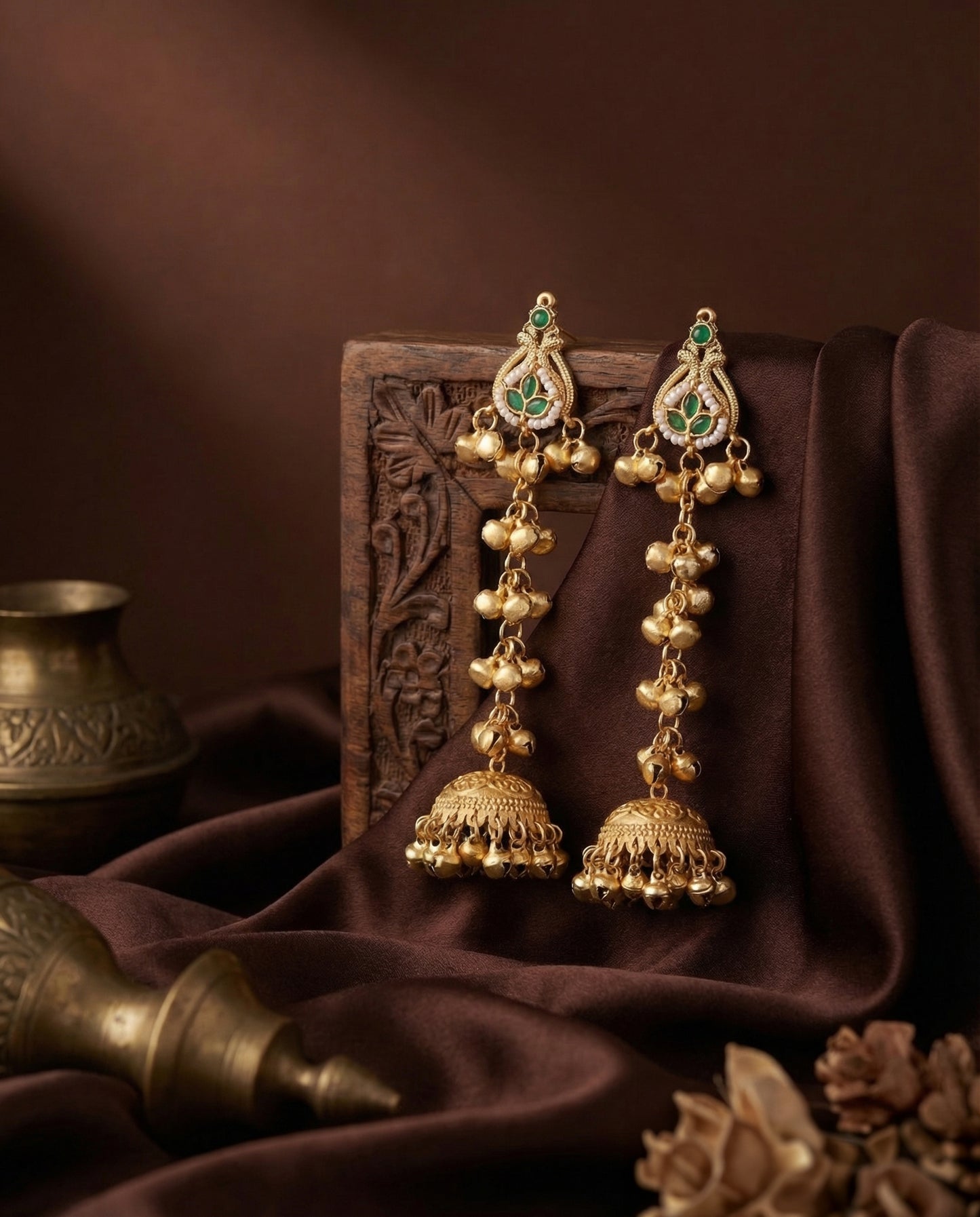 Darv Premium Kashmiri Brass Lookalike Ghungroo Earring