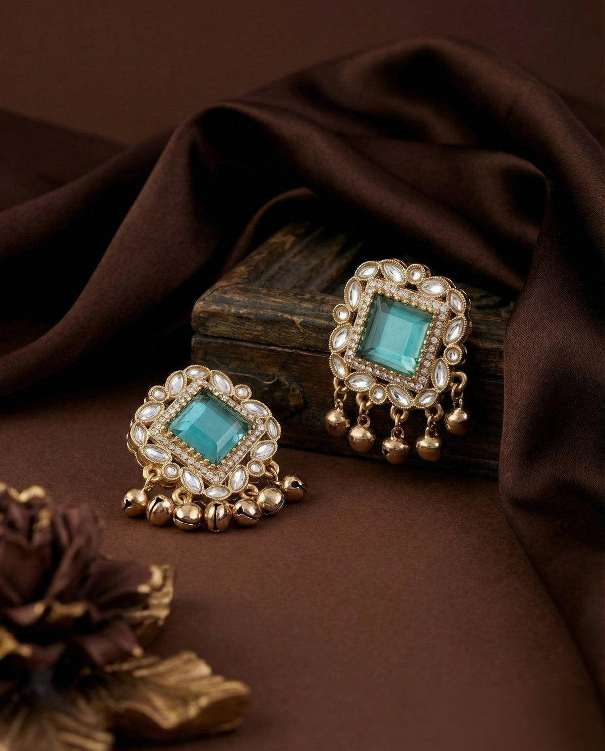 Sage Green Zarrah Kashmiri Look Ghunghru Earring