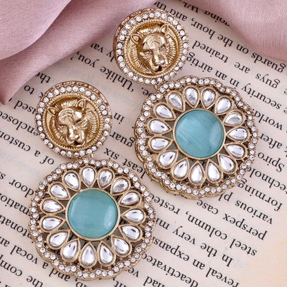Turquoise Kysa Bollywood Inspired Designer Earring