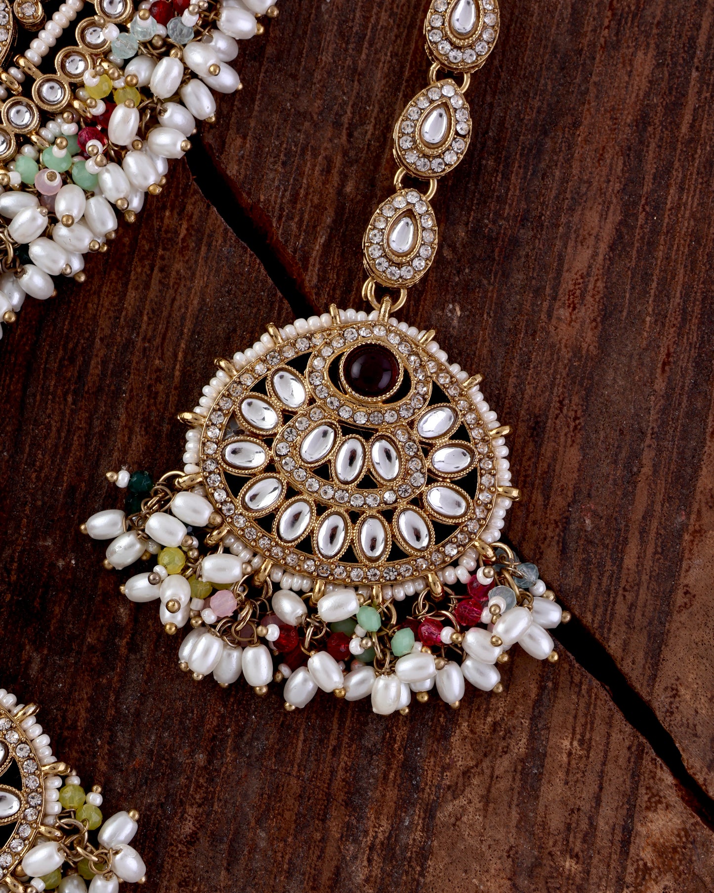 Manveer Punjabi Necklace Set with Earring and Teeka