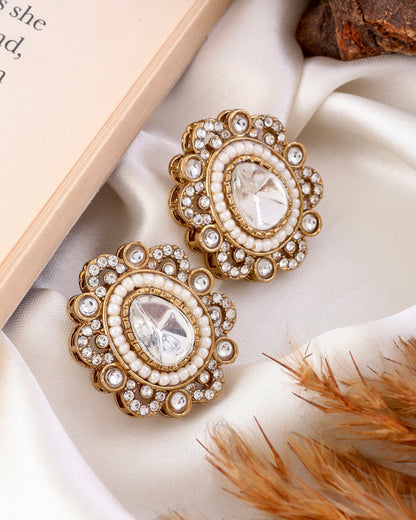 White Meehira Premium Stud Earring