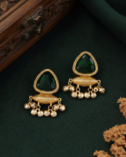 Emerald Maliona Brass Lookalike Stud Earring