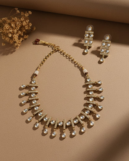 Adhira Indo Western Necklace With Earrings