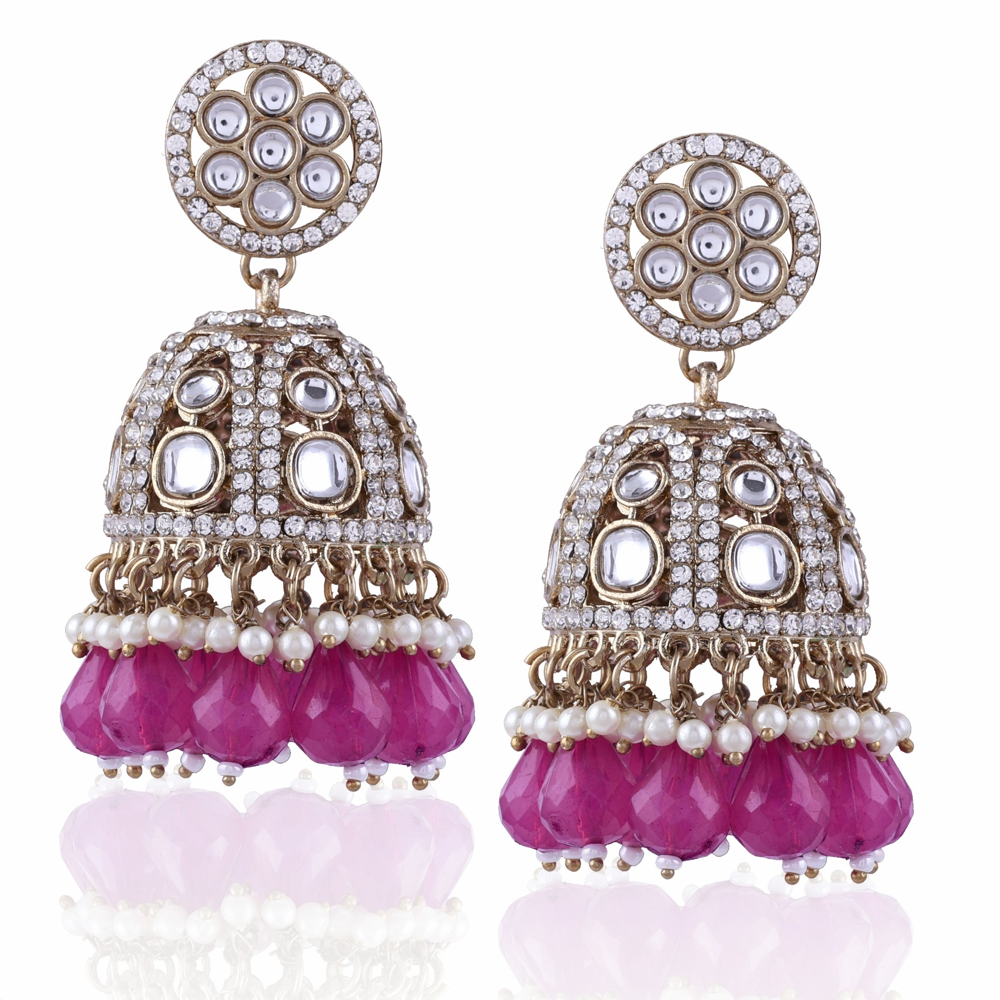 Pink Yasmeen Jhumka