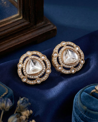 Silver Tishavya Premium Stud Earring