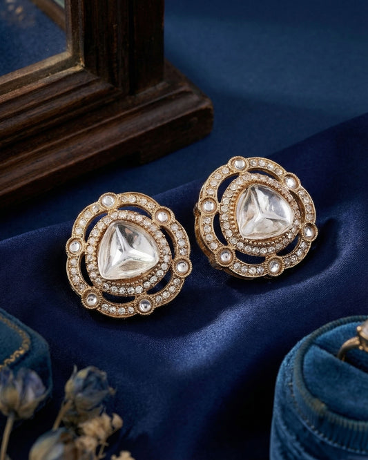 Silver Tishavya Premium Stud Earring