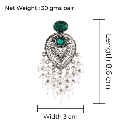 Green Girisha Boho Pearl Earring