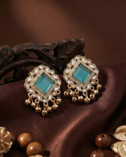 Sage Green Zarrah Kashmiri Look Ghunghru Earring