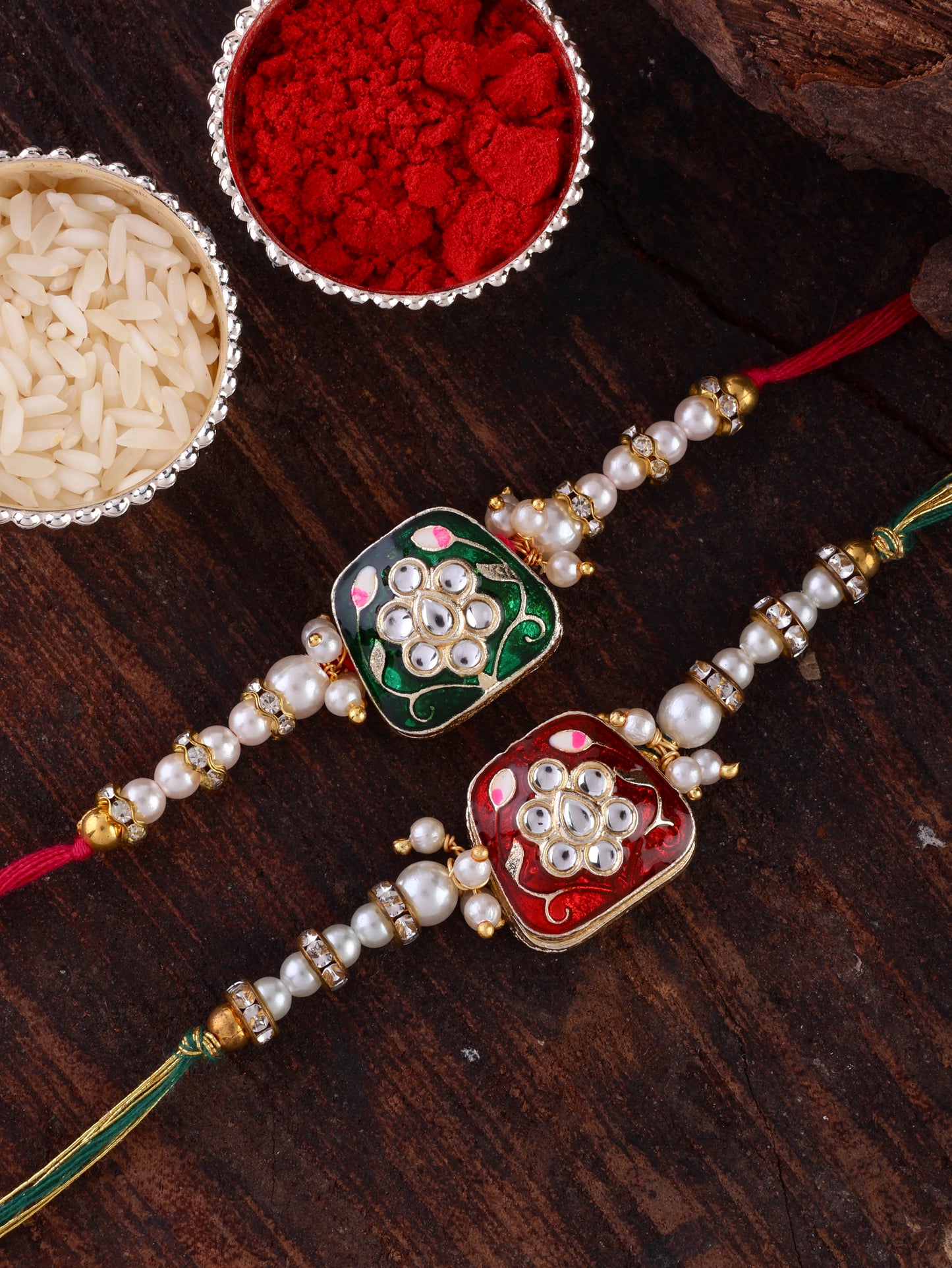 Pack of 2 - Dyuthi Rakhi with Tilak Set and Card