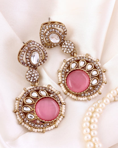 Blush Tanshika Premium Designer Zircone Polki Dupe Earring