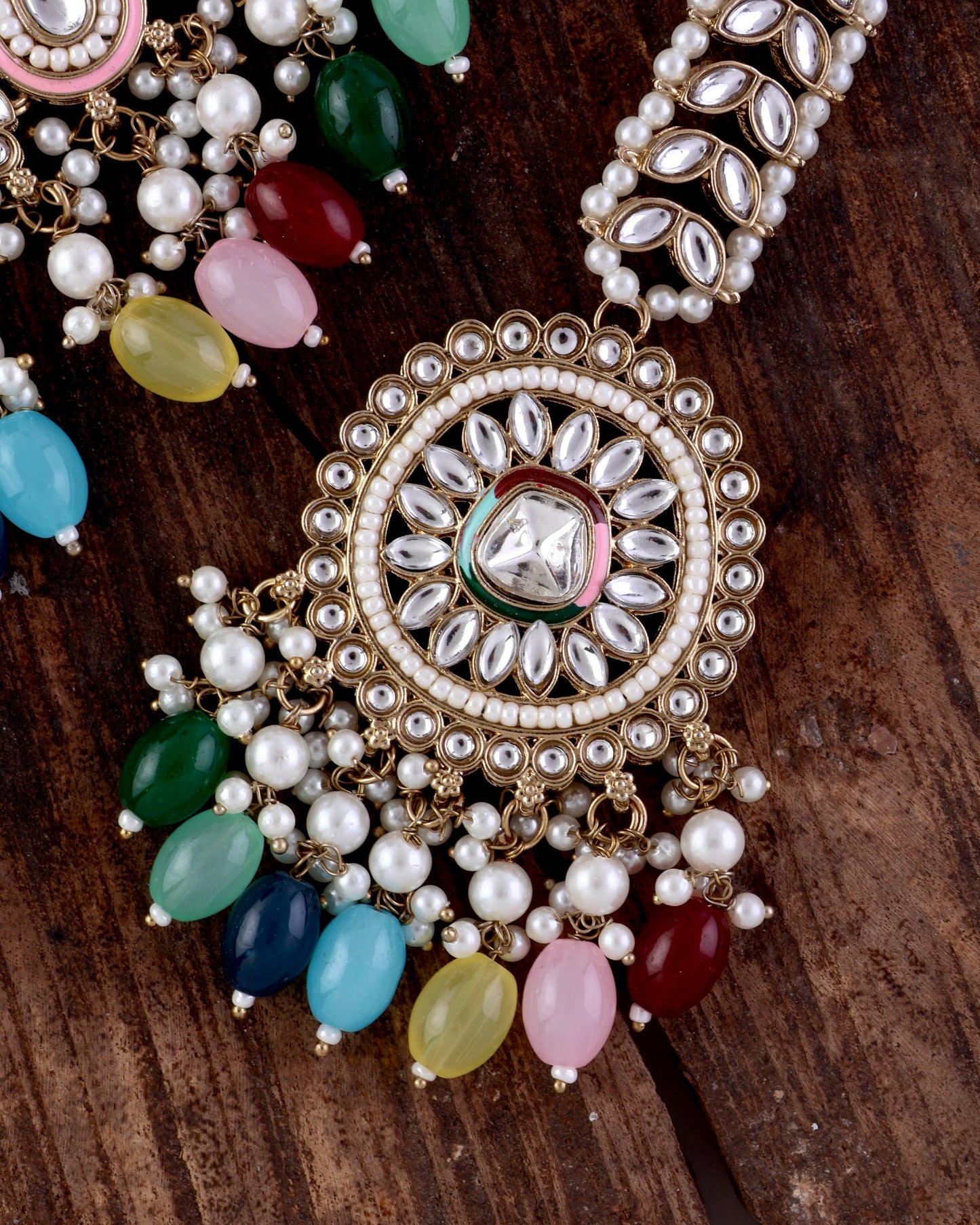 Multi Lavitha Necklace Earring with Teeka