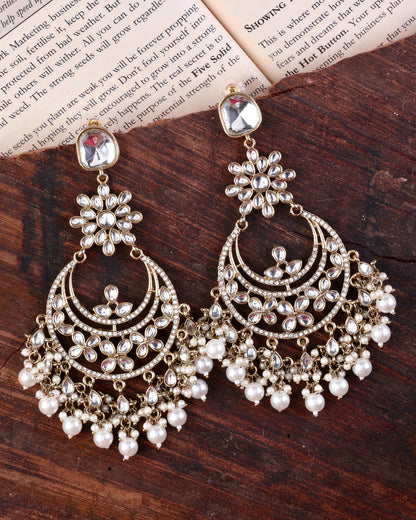 Mrunali Premium Chandbali with Pearl and Zircone Detailing