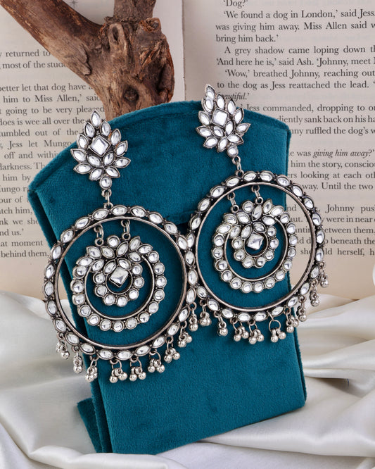 Silver Ritu Chandbali Oxidised