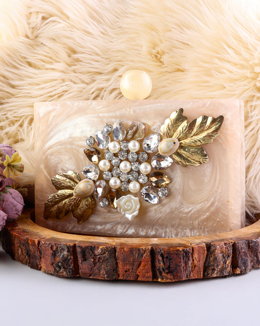Kira Emblished Resin Clutch
