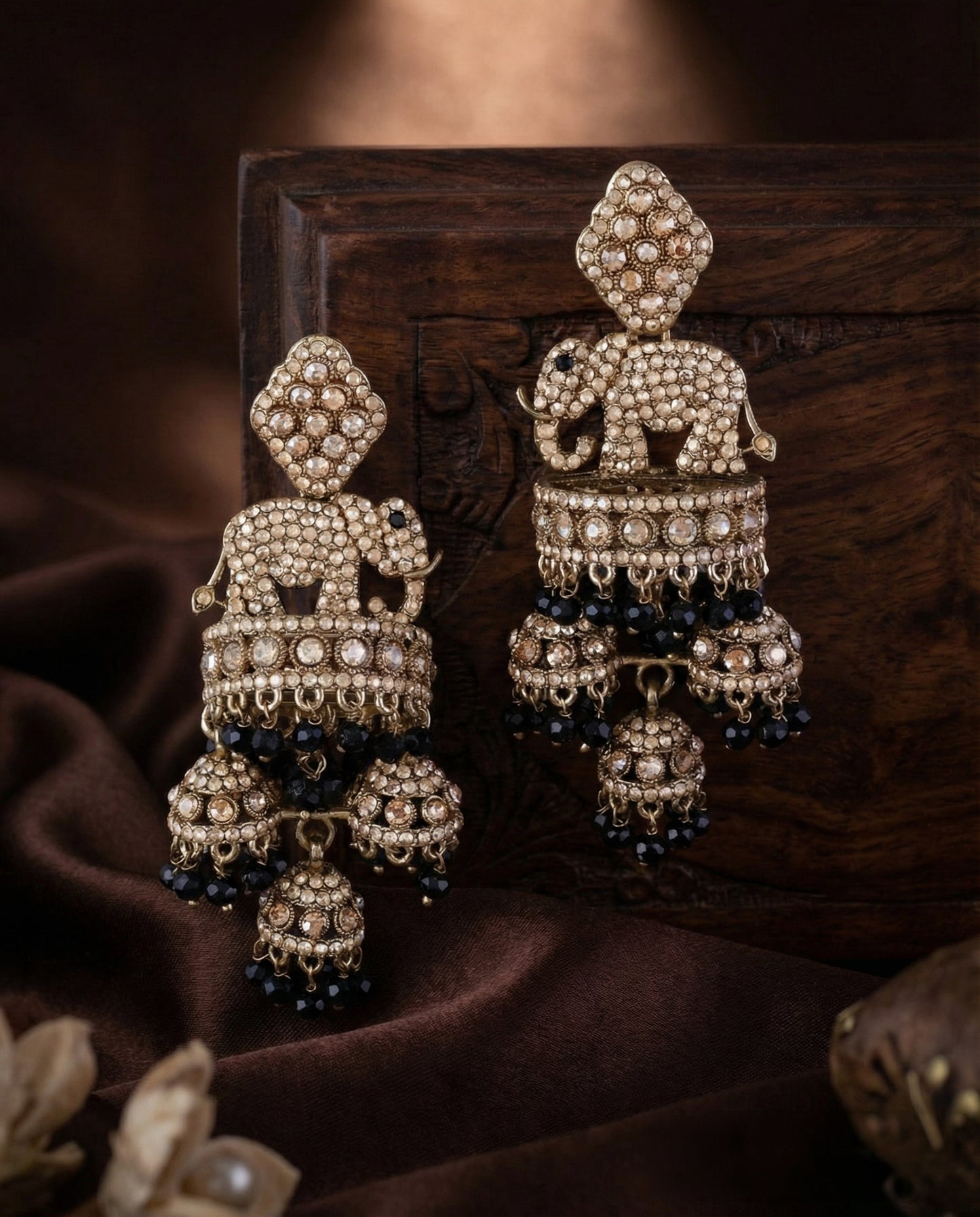 Black Alveena Premium Designer Statement Earring
