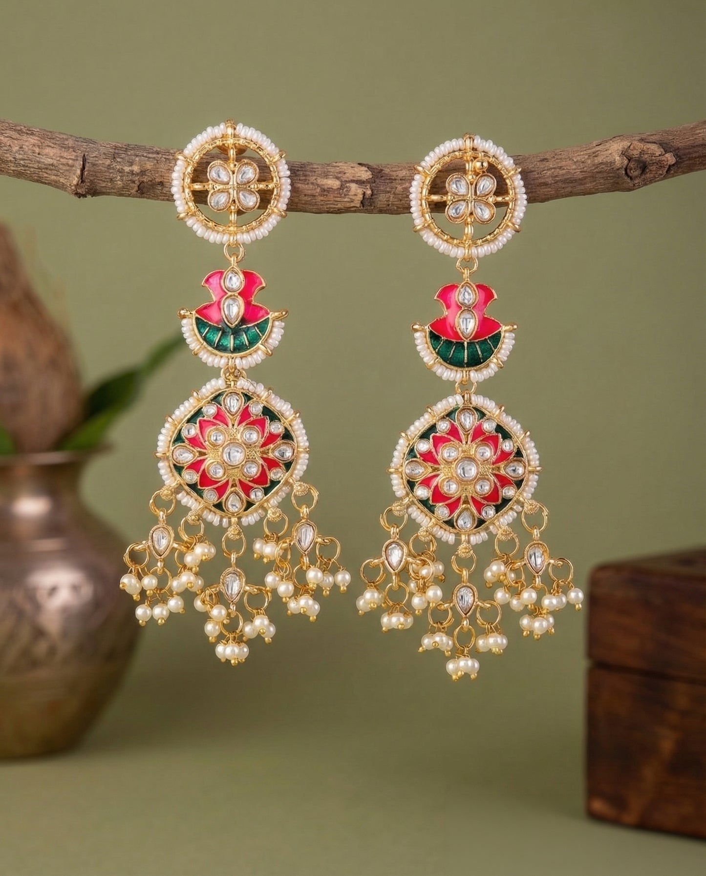 Akarsh Premium Meena Chandbali Earring