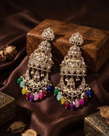 Multi Kavleen Premium Designer Statement Earring