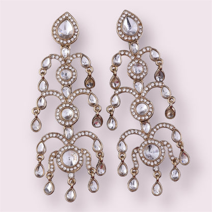 Gold Janhavi Kapoor Inspired Chandbali Earrings
