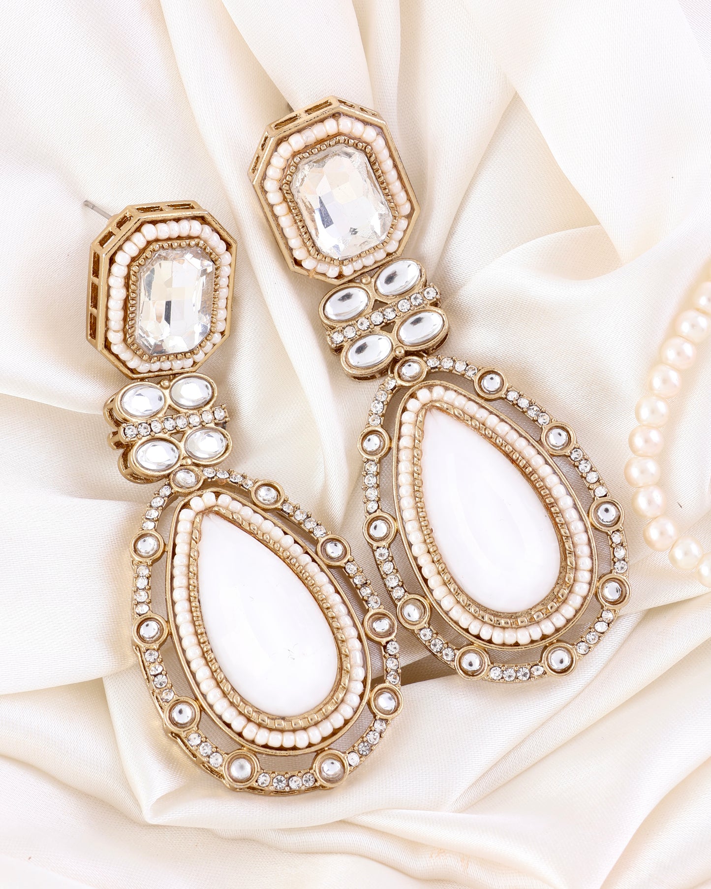 Ivory Aarit Premium Designer Zircone Polki Dupe Earring