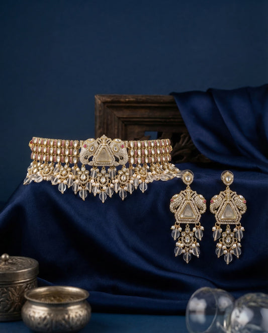 Ivory Billie Premium Moissanite Stone Necklace with Earring