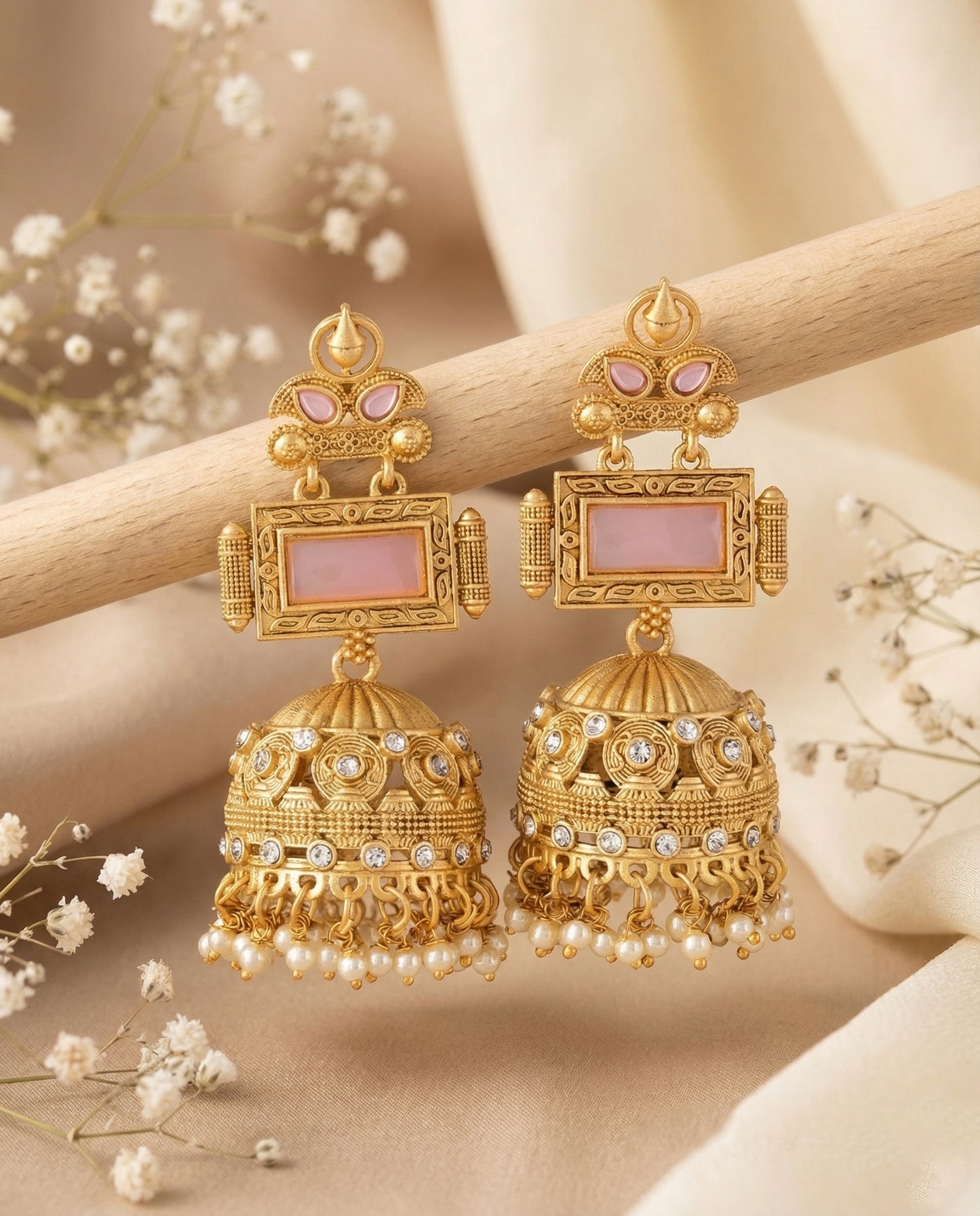 Blush Mrighosh Premium Kashmiri Brass Lookalike Jhumka Earring