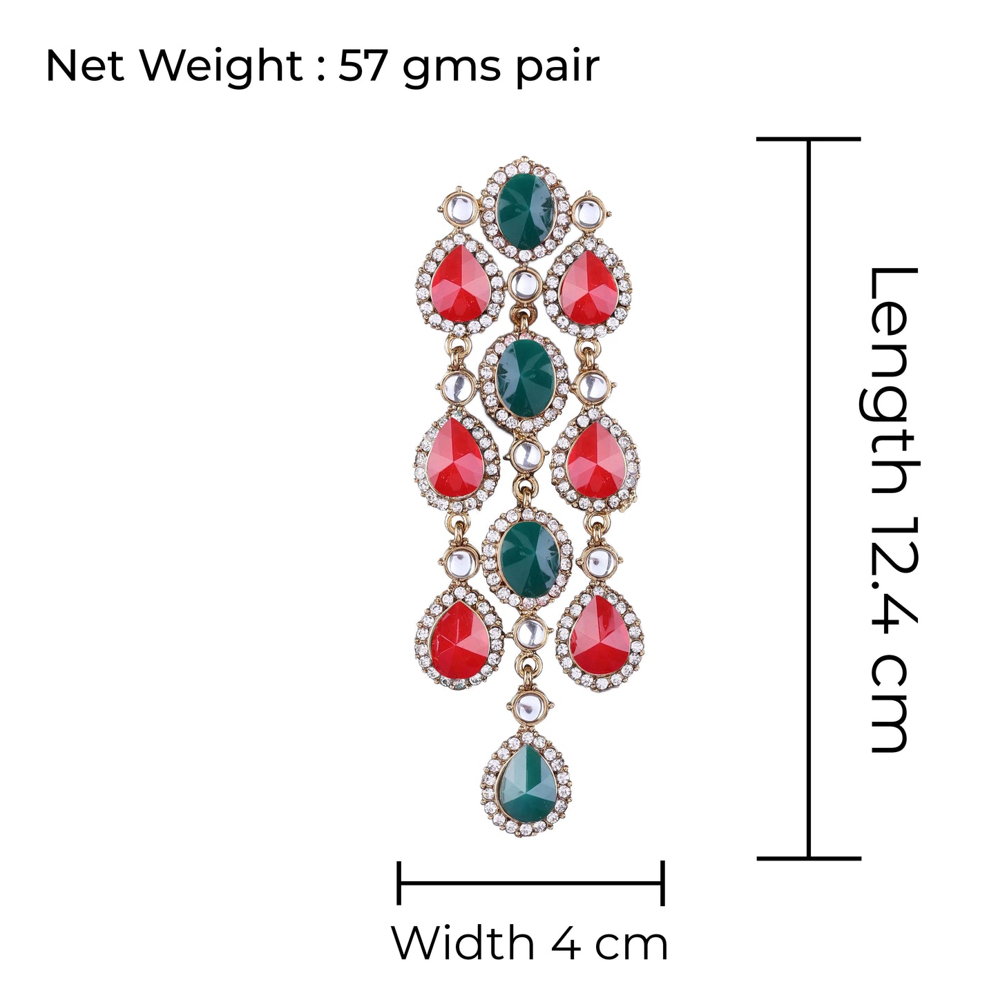 Red Green Tavleen Dangler Earring