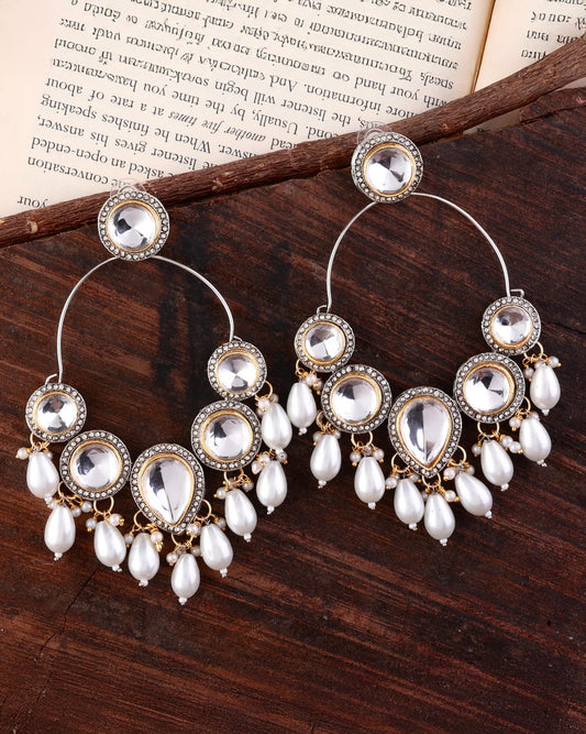 Silver Dilpreet Chandbali Statement Big Size