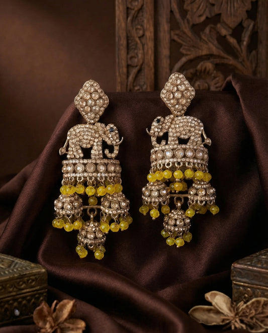 Yellow Alveena Premium Designer Statement Earring