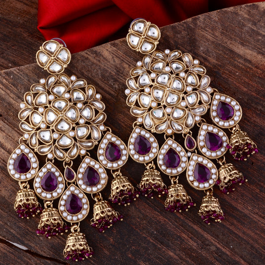 Purple Dharna Designer Earring