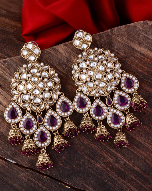 Purple Dharna Designer Earring