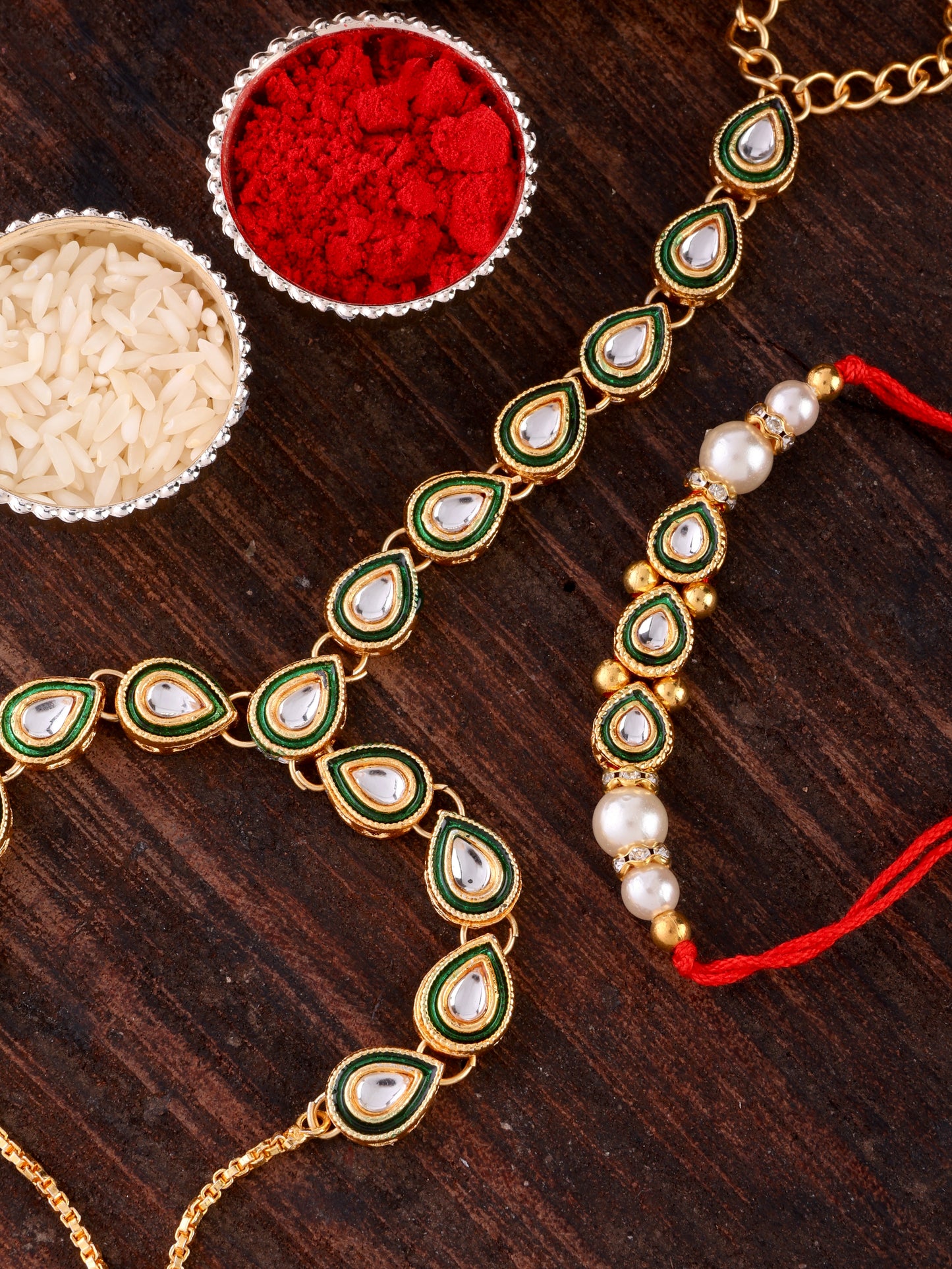 Agnay Bhaiya Rakhi and Bhabhi Hathphool with Tilak Set and Card
