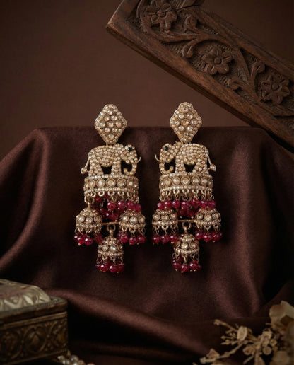 Purple Alveena Premium Designer Statement Earring