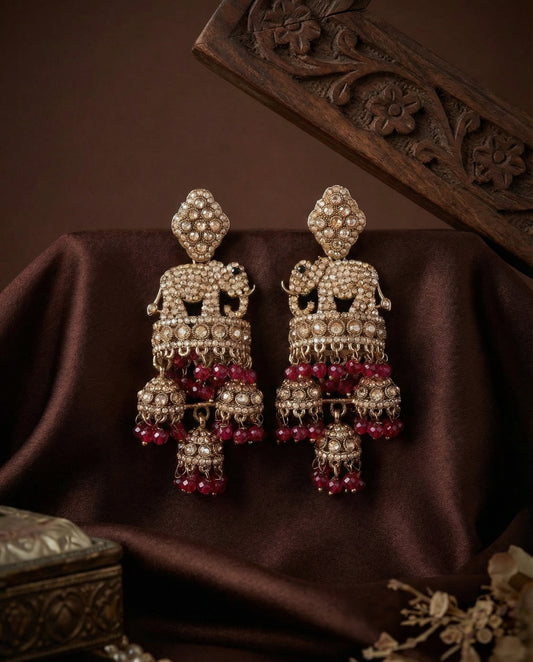 Purple Alveena Premium Designer Statement Earring