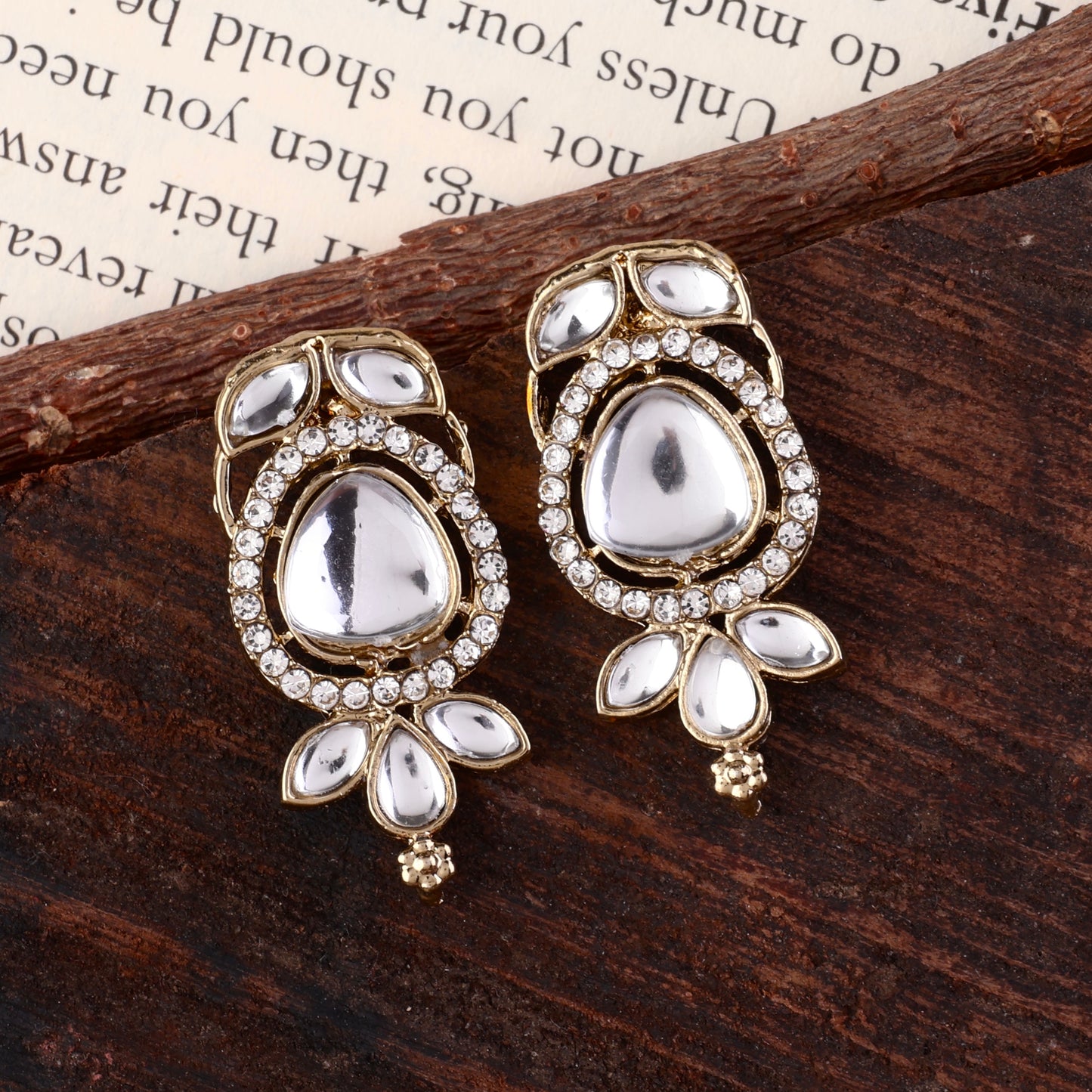 Sujata Zircone Polki Dupe Stud Earring