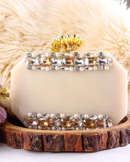 Darya Emblished Resin Clutch