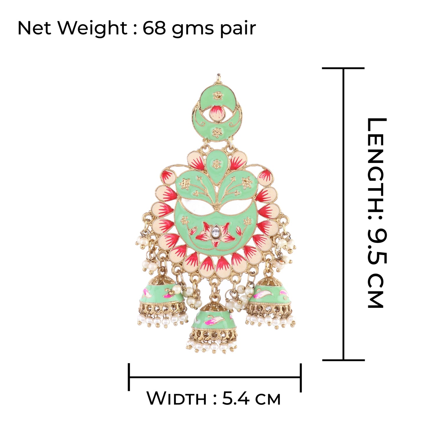 Mint Charvi Meenakari Jhumka