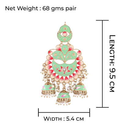 Mint Charvi Meenakari Jhumka